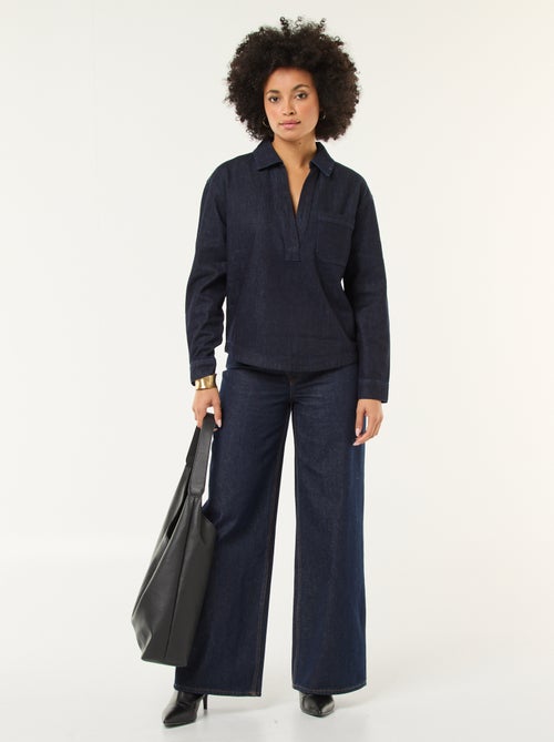 Camisa de ganga de manga comprida - Kiabi