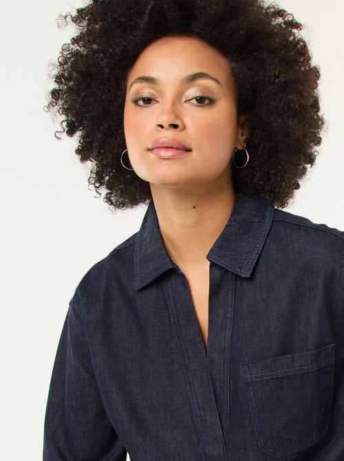 Camisa de ganga de manga comprida - Kiabi