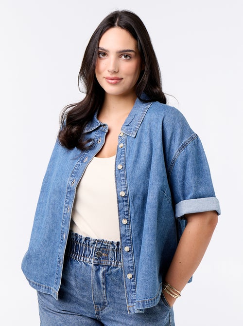 Camisa de ganga de manga curta - Kiabi