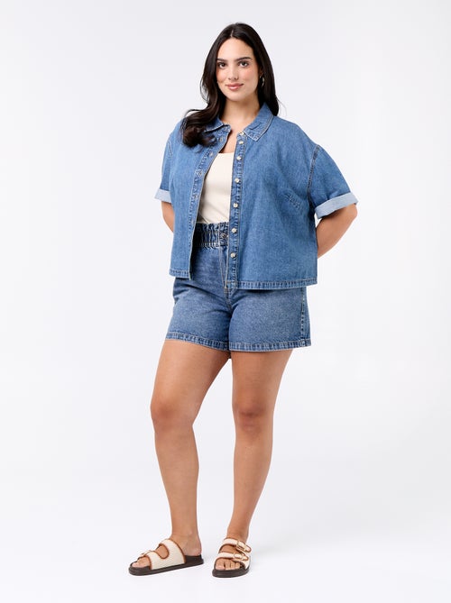 Camisa de ganga de manga curta - Kiabi