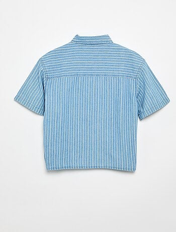 Camisa de ganga de manga curta