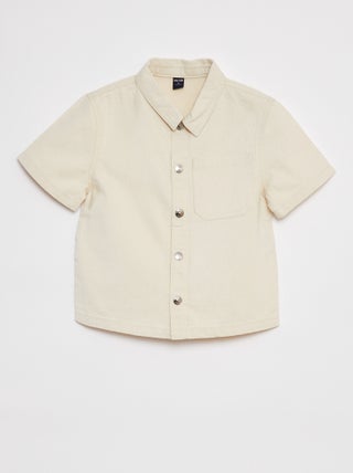 Camisa de ganga de manga curta