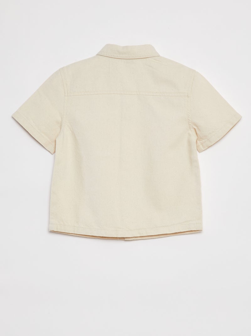 Camisa de ganga de manga curta BRANCO - Kiabi