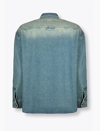 Camisa de ganga masculina com bolso giesto