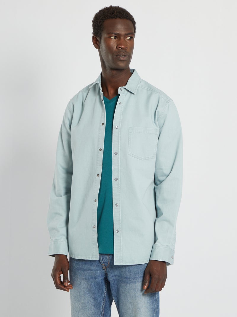 Camisa de ganga regular AZUL - Kiabi