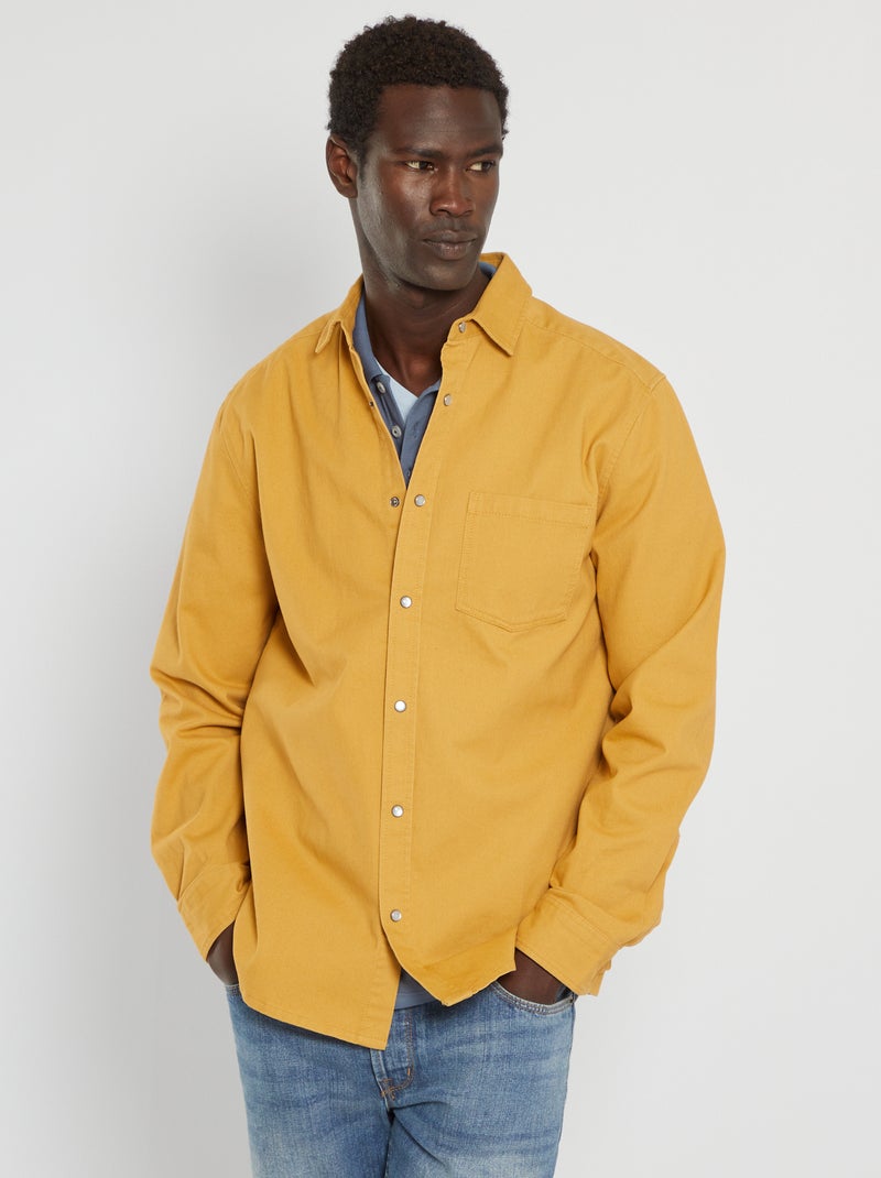 Camisa de ganga regular BEGE - Kiabi