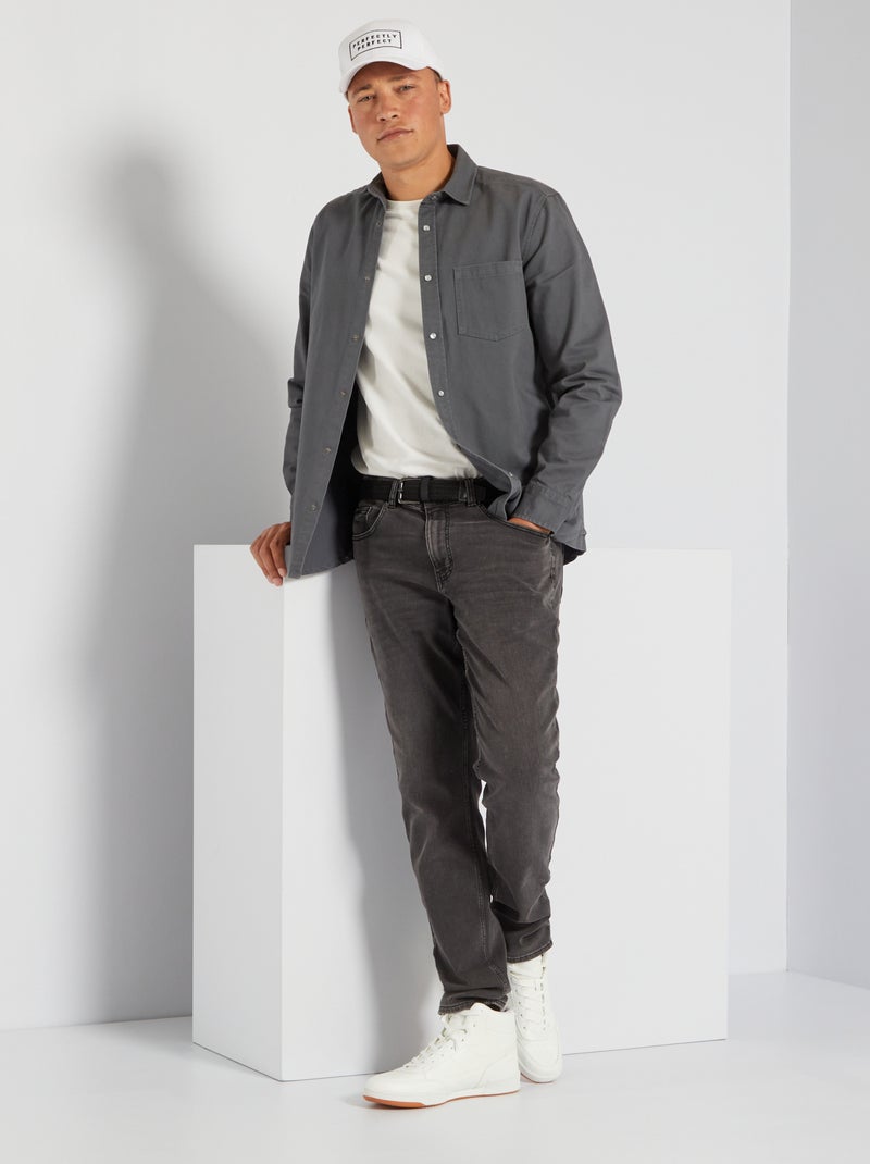 Camisa de ganga regular CINZA - Kiabi