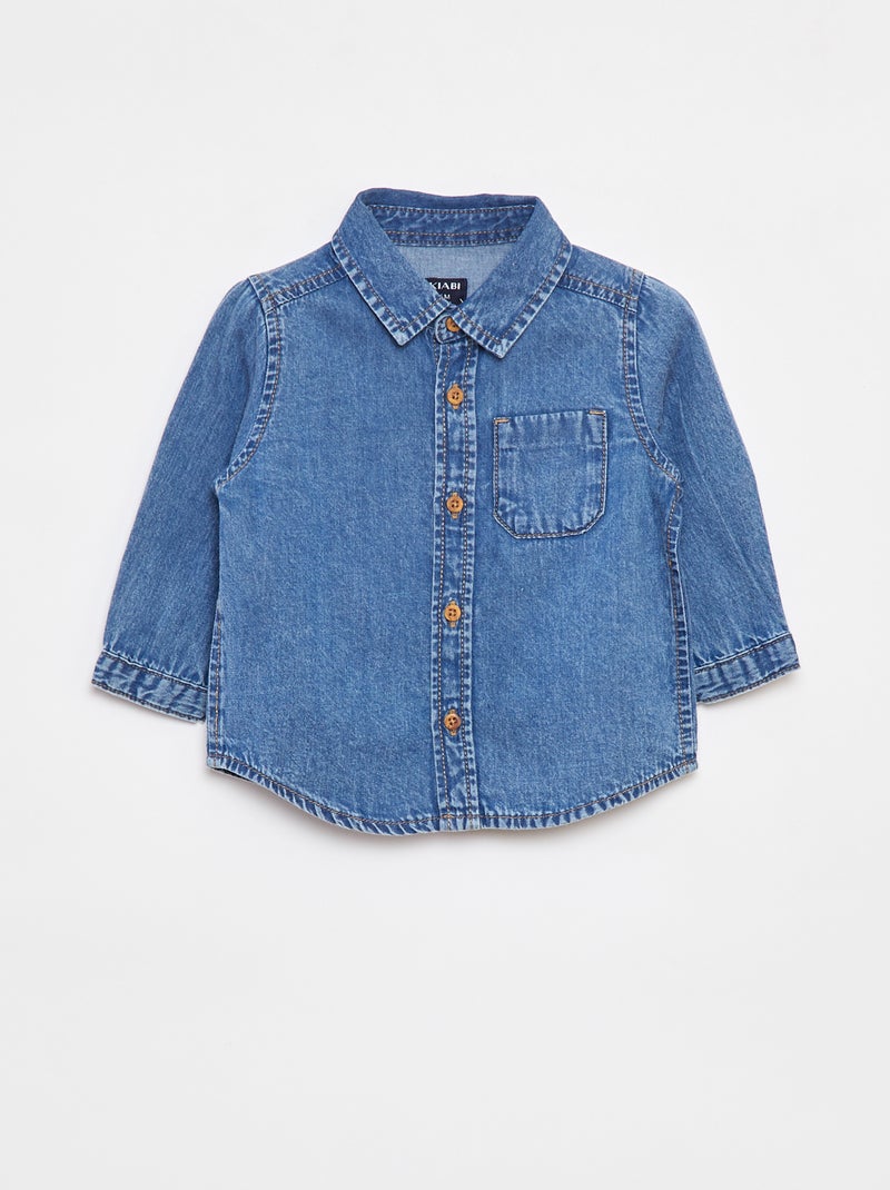 Camisa de ganga regular fit Azul - Kiabi