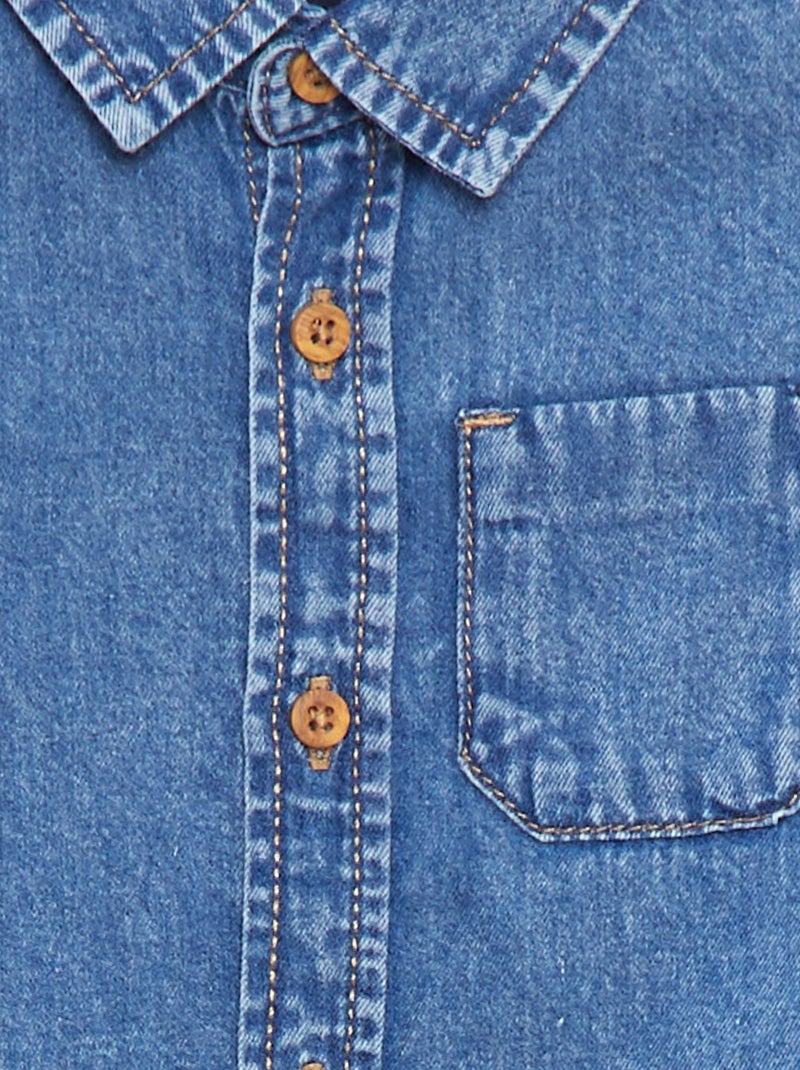 Camisa de ganga regular fit Azul - Kiabi