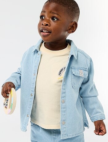 Camisa de ganga regular fit em algodão