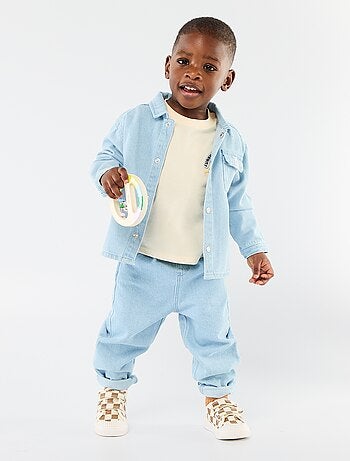 Camisa de ganga regular fit em algodão