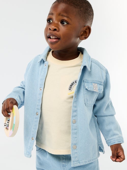 Camisa de ganga regular fit em algodão - Kiabi