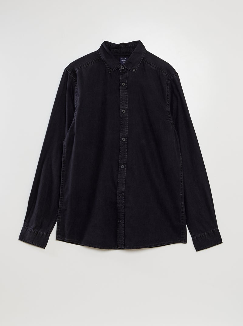 Camisa de ganga toque suave PRETO - Kiabi