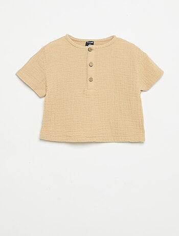 Camisa de gaze de algodão