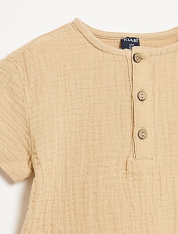 Camisa de gaze de algodão
