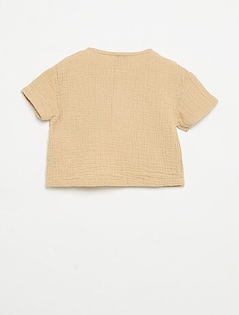Camisa de gaze de algodão
