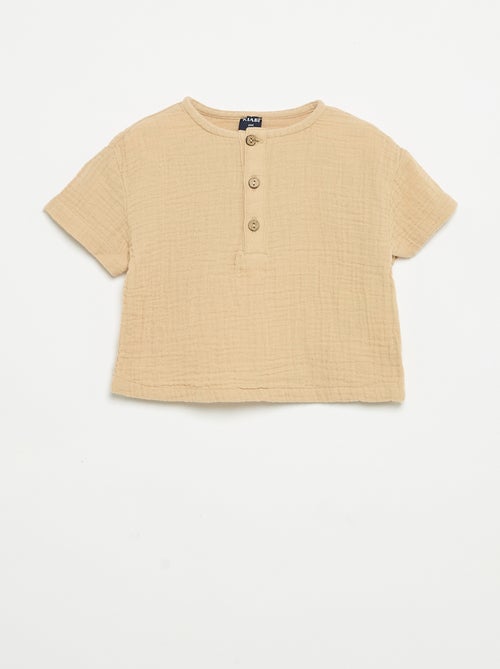 Camisa de gaze de algodão - Kiabi