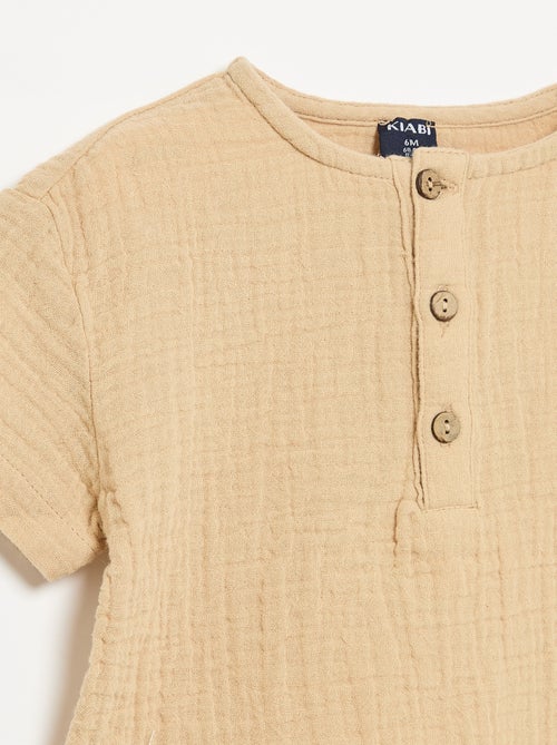 Camisa de gaze de algodão - Kiabi