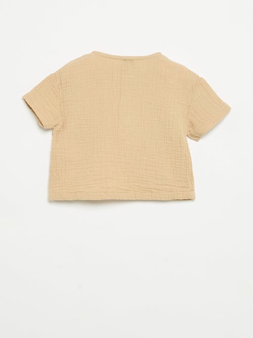 Camisa de gaze de algodão - Kiabi