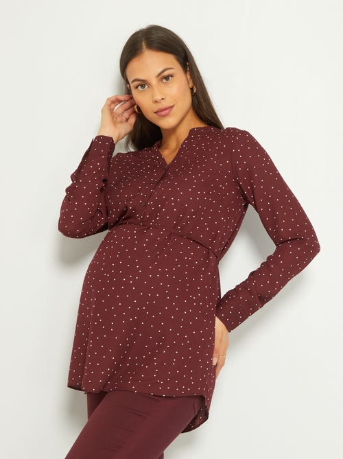 Camisa de grávida com atilhos para apertar - Kiabi