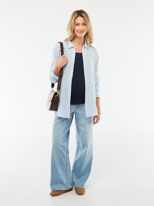 Camisa de grávida em algodão às riscas - Kiabi