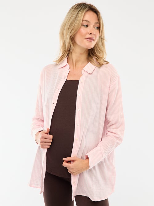 Camisa de grávida em algodão às riscas - Kiabi