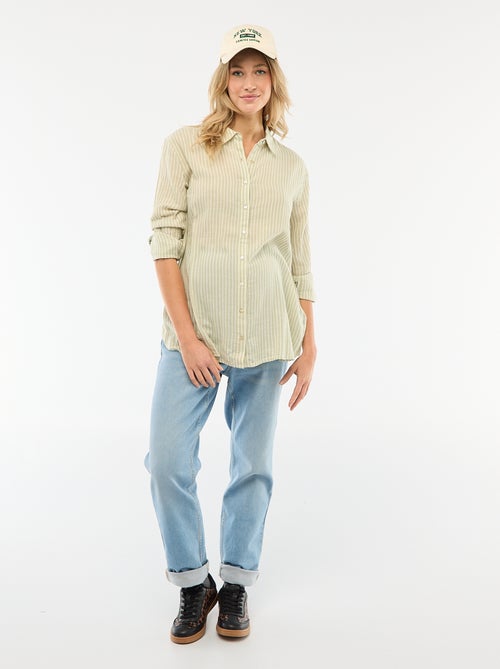 Camisa de grávida em algodão às riscas - Kiabi
