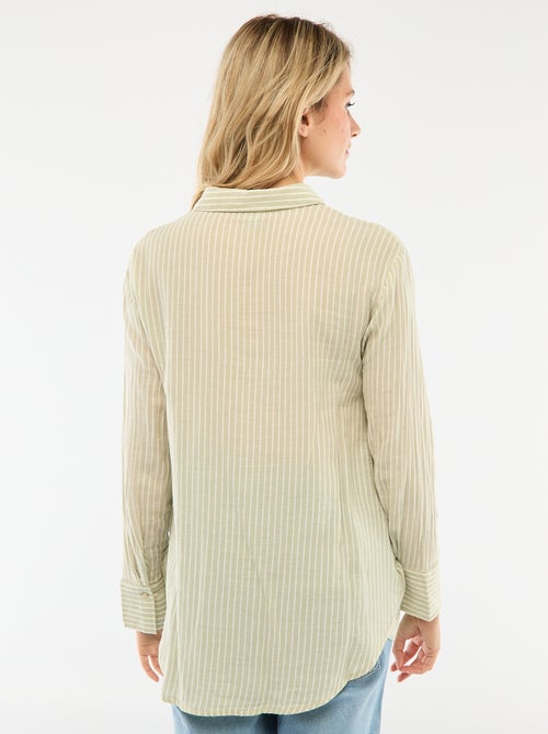 Camisa de grávida em algodão às riscas - Kiabi