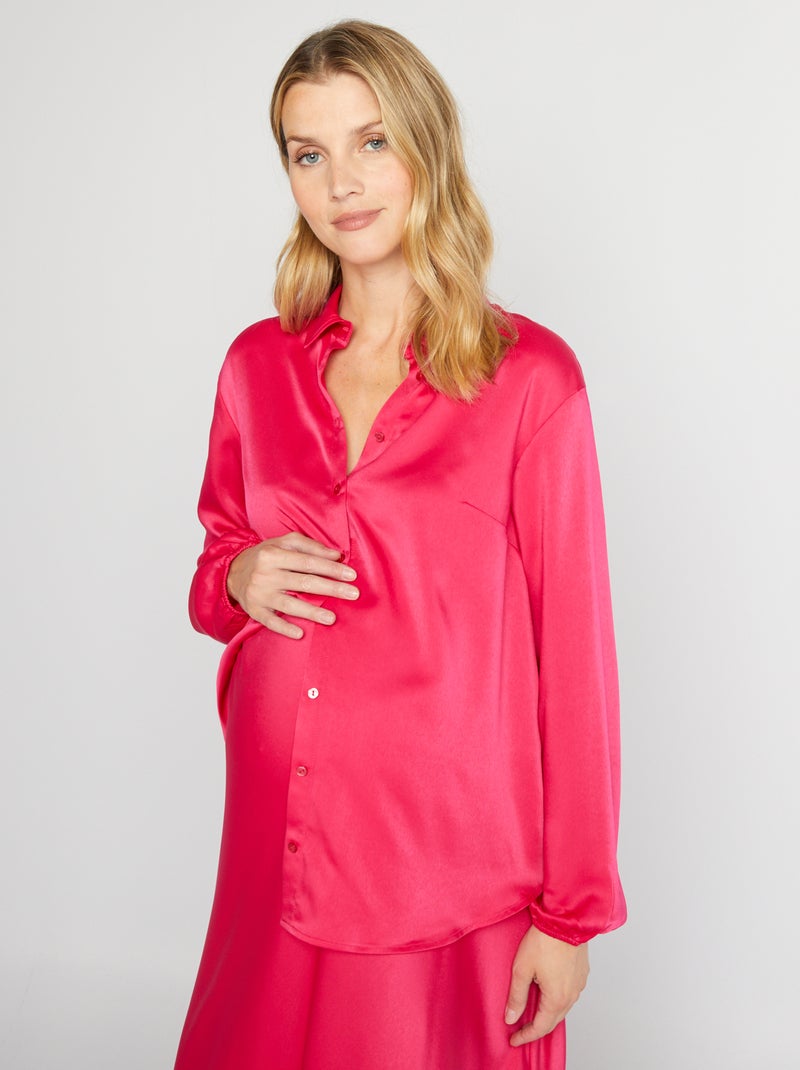 Camisa de grávida em cetim Fuxia - Kiabi