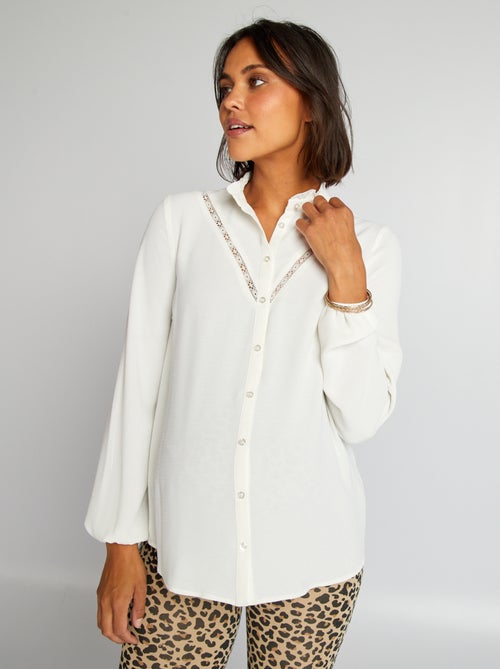 Camisa de grávida em malha ajurada - Kiabi