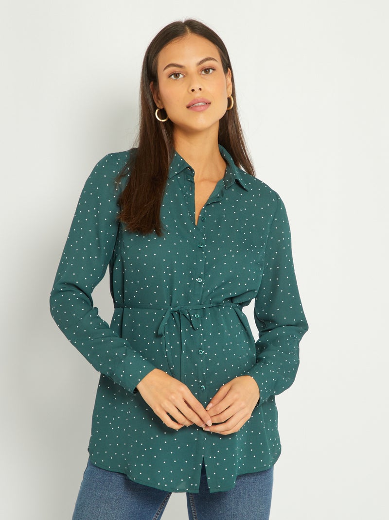 Camisa de grávida estampada VERDE - Kiabi