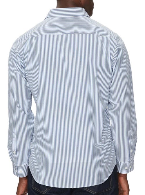 Camisa de Homem Calvin Klein Jeans Poplin com Riscas Azuis - Kiabi Camisa de Homem Calvin Klein Jeans Poplin com Riscas Azuis - Kiabi