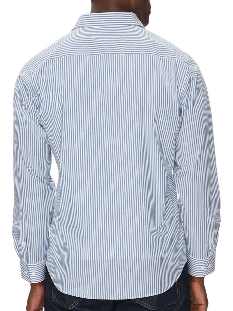 Camisa de Homem Calvin Klein Jeans Poplin com Riscas Azuis Azul - Kiabi