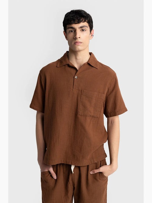 Camisa de homem em algodão de manga curta de corte descontraído giesto - Kiabi