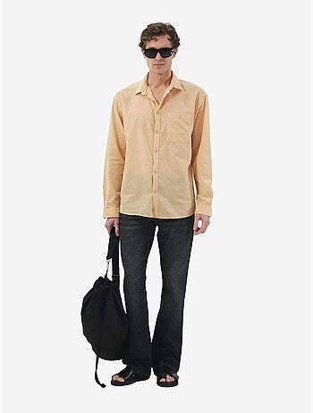 Camisa de homem em popelina de algodão de corte normal giesto