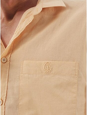 Camisa de homem em popelina de algodão de corte normal giesto