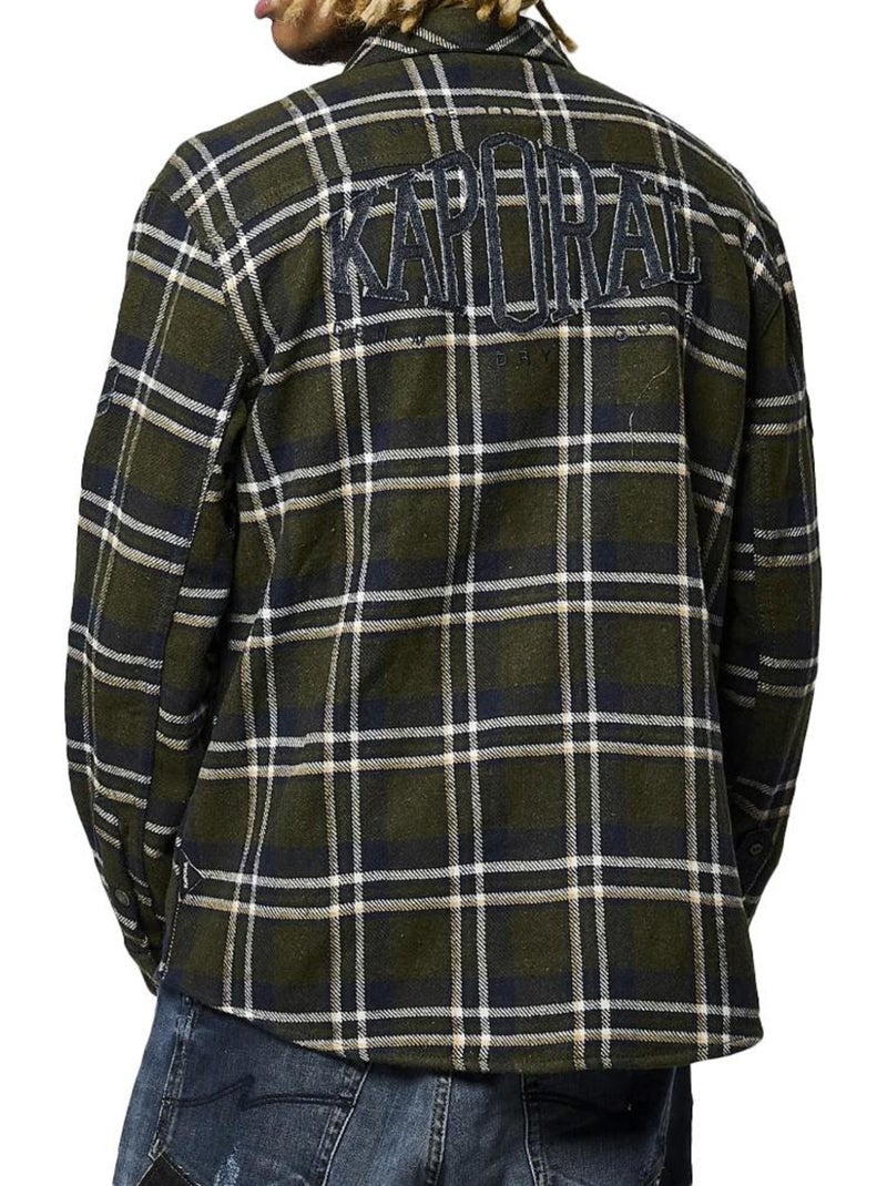 Camisa de Homem Kaporal ATAR Caqui/Azul-Marinho Verde cáqui claro - Kiabi