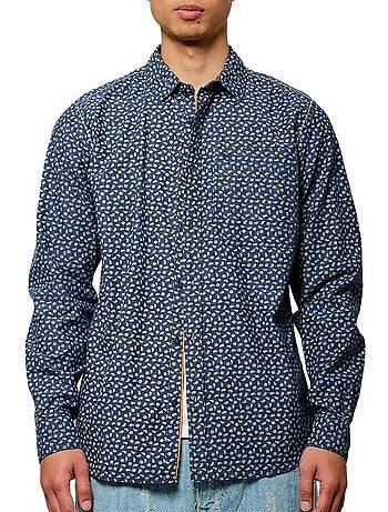 Camisa de homem kaporal bayun azul-marinho