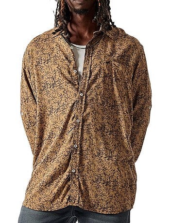 Camisa de Homem Kaporal CEBU Camel/Azul-Marinho
