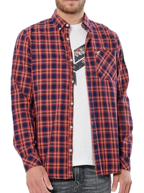 Camisa de Homem Kaporal CORY Vermelho/Azul-Marinho - Kiabi Camisa de Homem Kaporal CORY Vermelho/Azul-Marinho - Kiabi