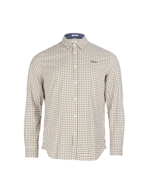 Camisa de Homem Pepe Jeans Fleetwood aos Quadrados Branca/Amarela/Azul-Marinho - Kiabi Camisa de Homem Pepe Jeans Fleetwood aos Quadrados Branca/Amarela/Azul-Marinho - Kiabi