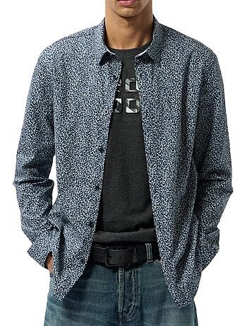Camisa de Homem Teddy Smith Carton com Padrão Marinho