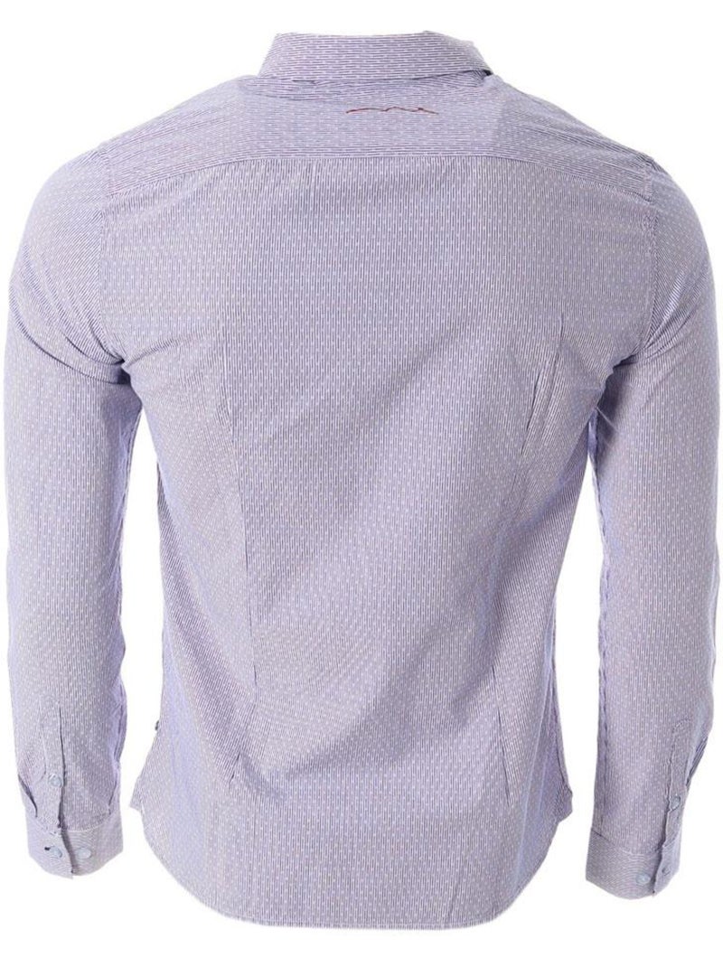 Camisa de Homem Teddy Smith Carton Ml Branca/Azul-Marinho às Riscas Branco Malva - Kiabi