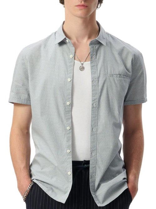 Camisa de Homem Teddy Smith Cut Azul com Padrões 10711556D - Kiabi Camisa de Homem Teddy Smith Cut Azul com Padrões 10711556D - Kiabi