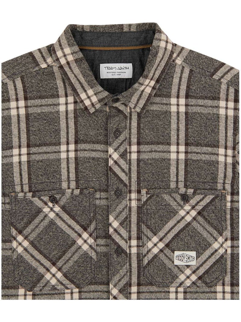 Camisa de Homem Teddy Smith Xadrez Castanha 10716621D Castanho-capuccino - Kiabi