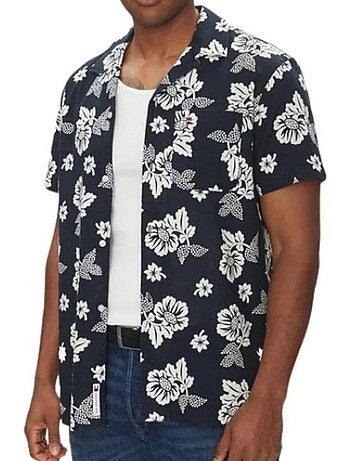 Camisa de Homem Tommy Hilfiger AOP com Padrão Marinho