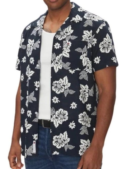 Camisa de Homem Tommy Hilfiger AOP com Padrão Marinho - Kiabi