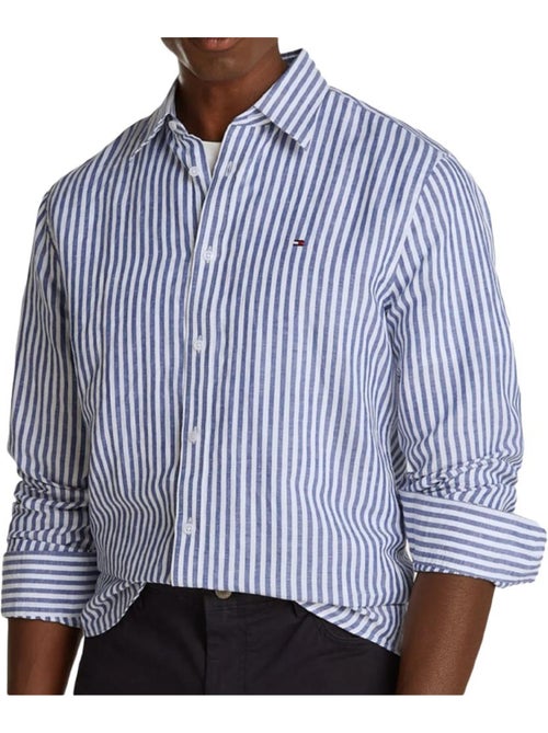 Camisa de homem tommy hilfiger bengal azul/branca - Kiabi Camisa de homem tommy hilfiger bengal azul/branca - Kiabi