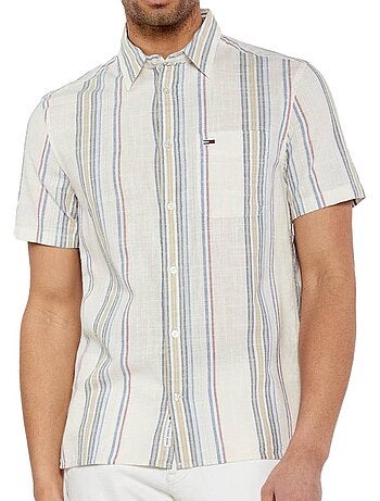 Camisa de Homem Tommy Hilfiger com Riscas Brancas e Azuis