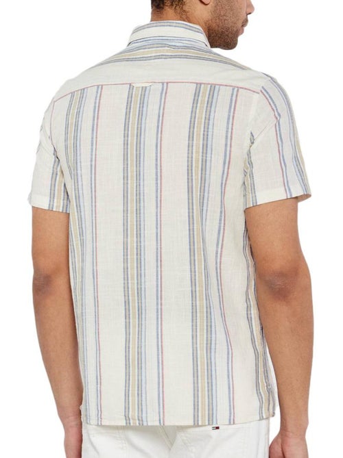 Camisa de homem tommy hilfiger com riscas brancas e azuis - Kiabi Camisa de homem tommy hilfiger com riscas brancas e azuis - Kiabi